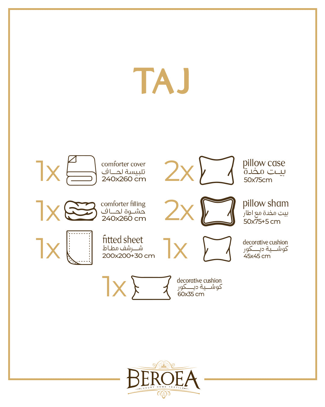 Tajj Embroidery Solid Comforter Set — box contents