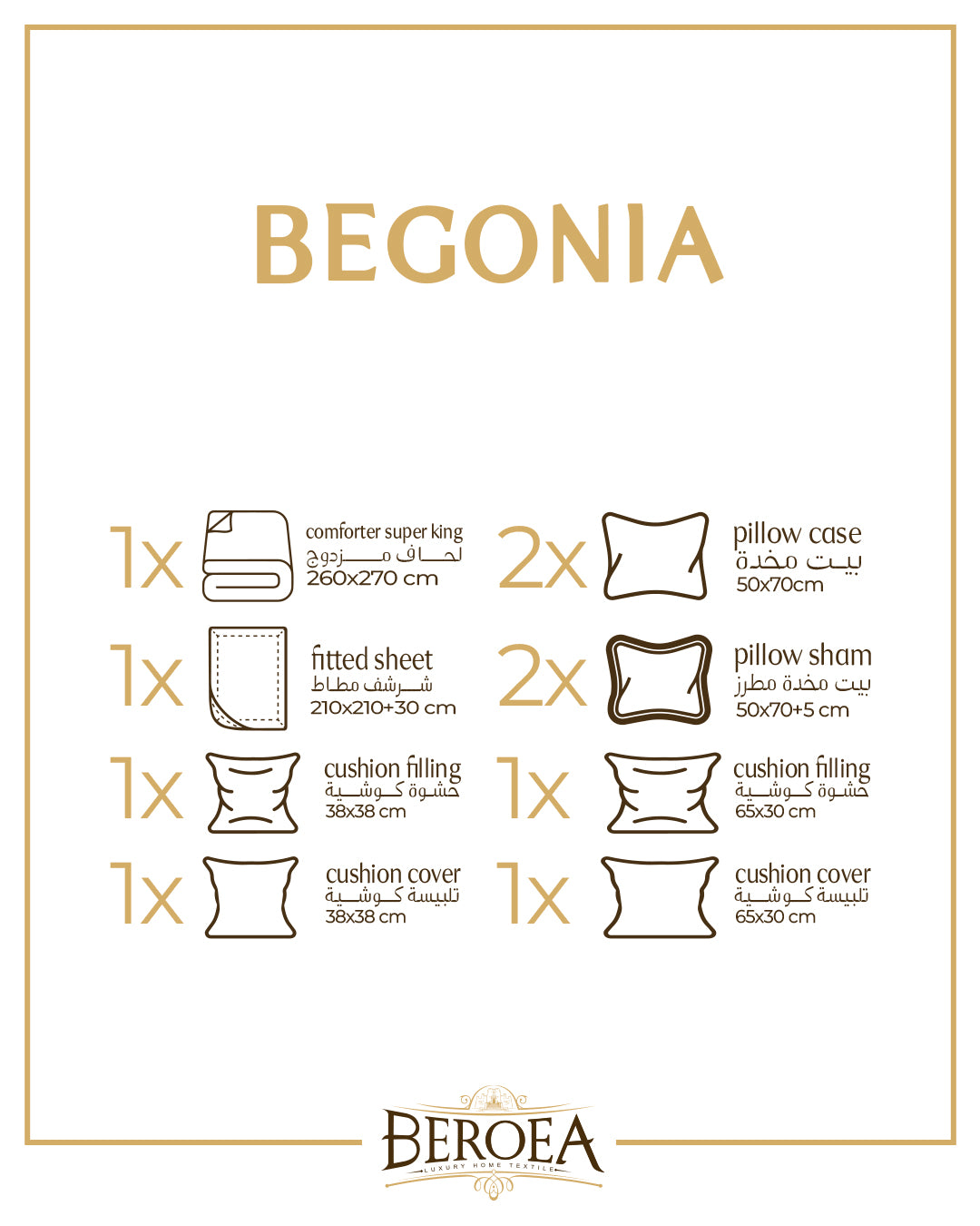 Begonia Embroidered Lace Comforter Set Turkey — box contents