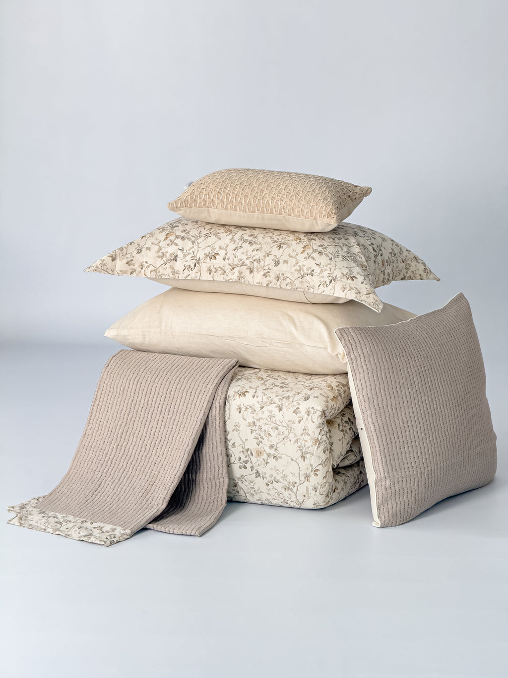 Lino 100% Linen Cotton Printed Comforter Set