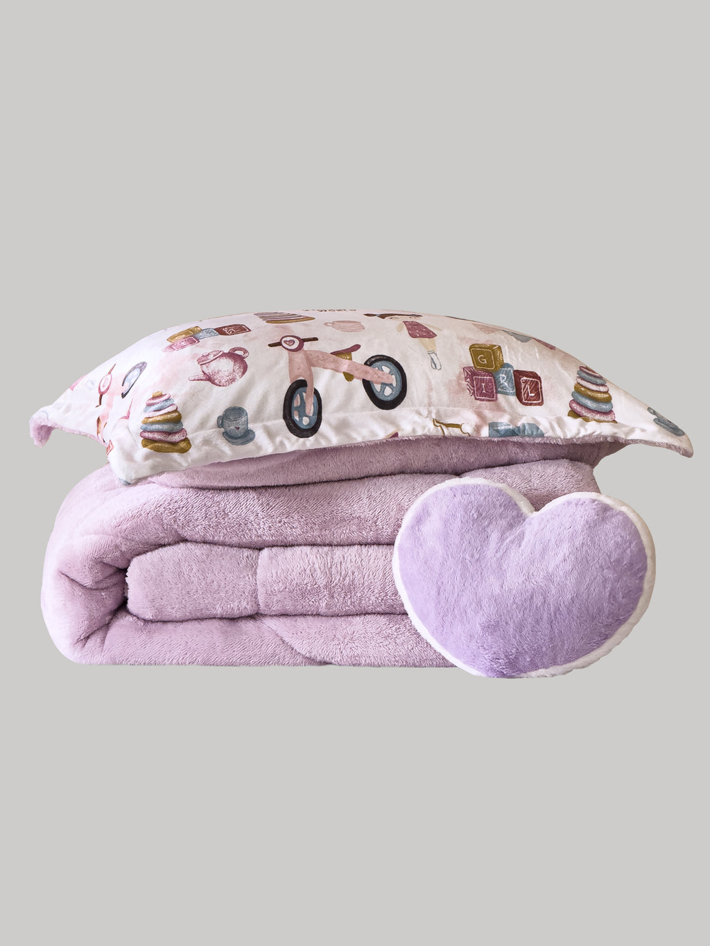 Lumira Two face Velvet Fur Kids Comforter set