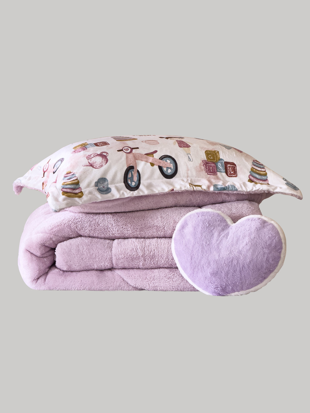 Lumira Two face Velvet Fur Kids Comforter set
