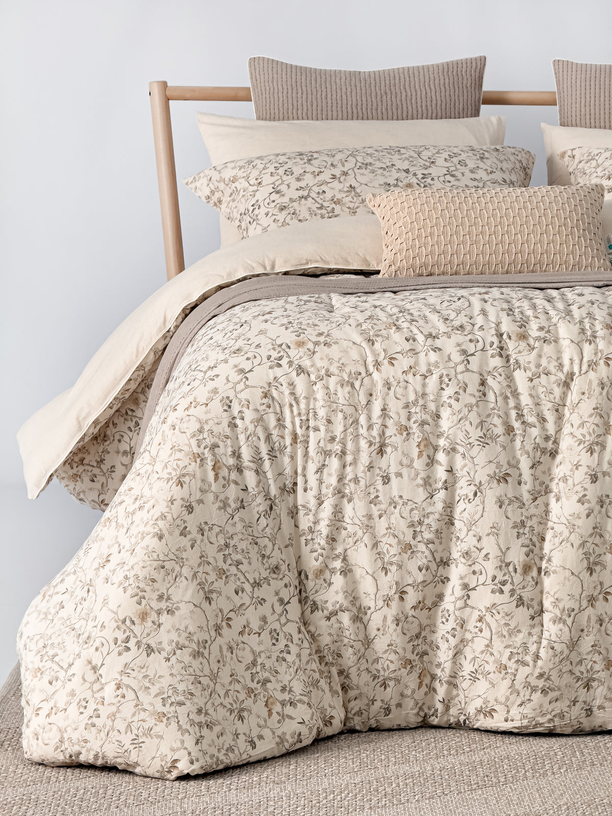 Lino 100% Linen Cotton Printed Comforter Set