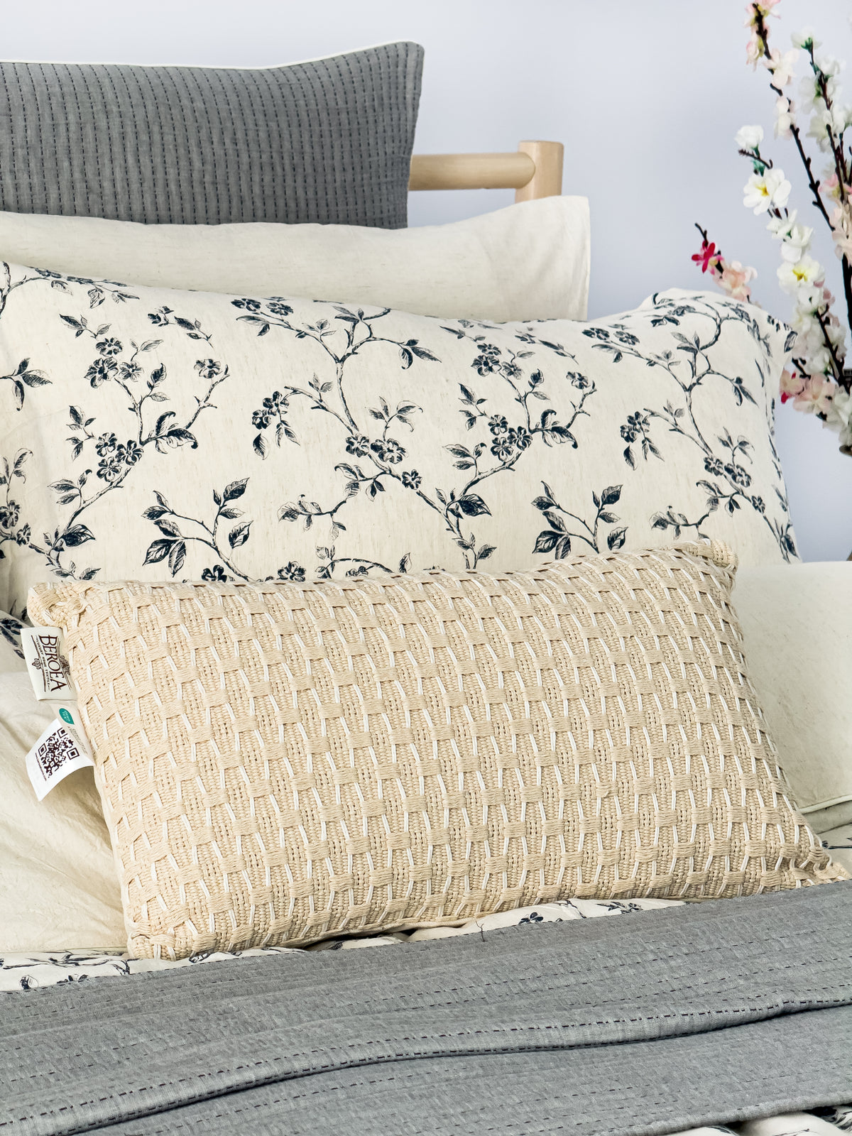 Lino 100% Linen Cotton Printed Comforter Set