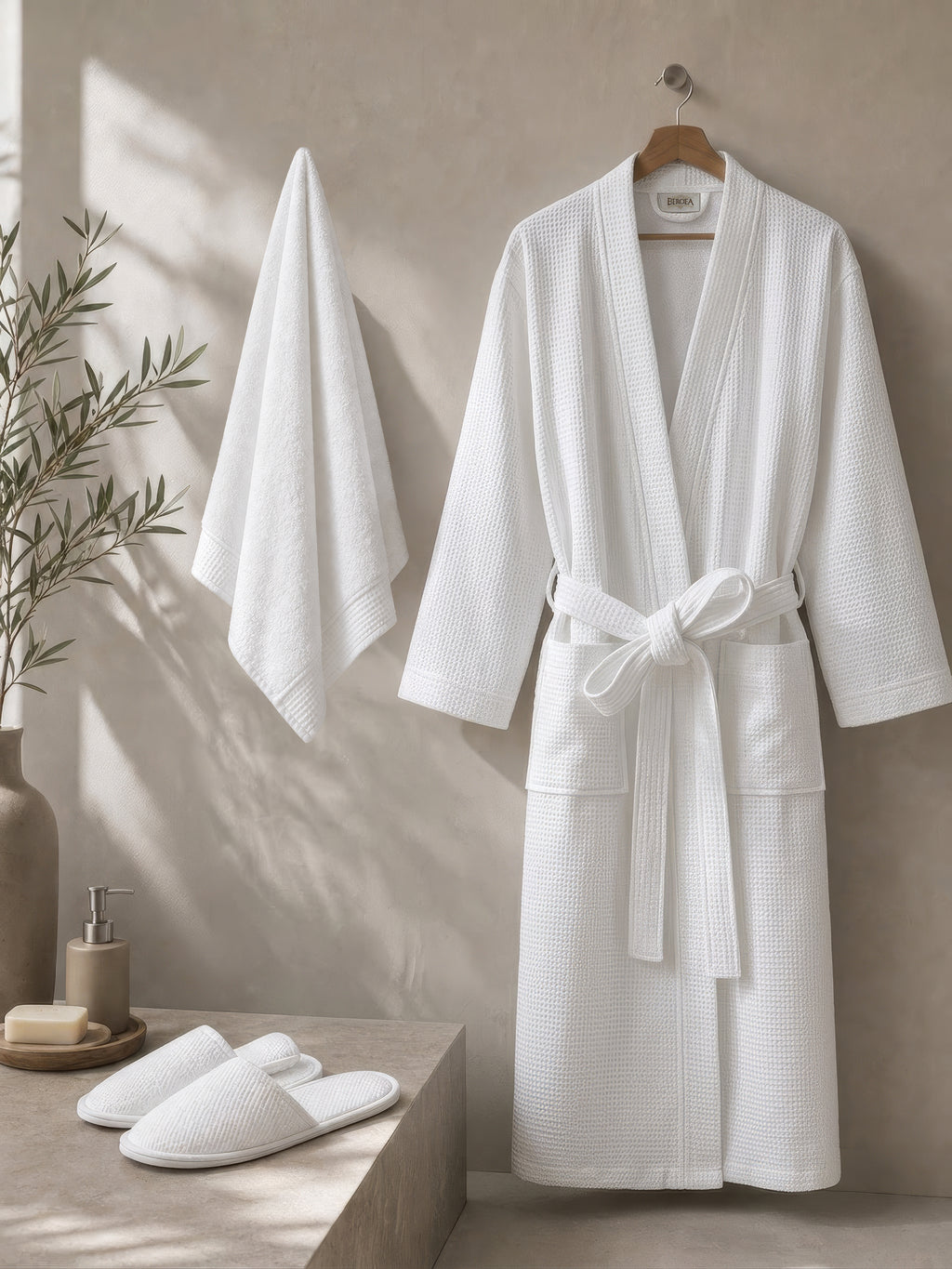 Siesta Waffle Bathrobe 4 pcs set