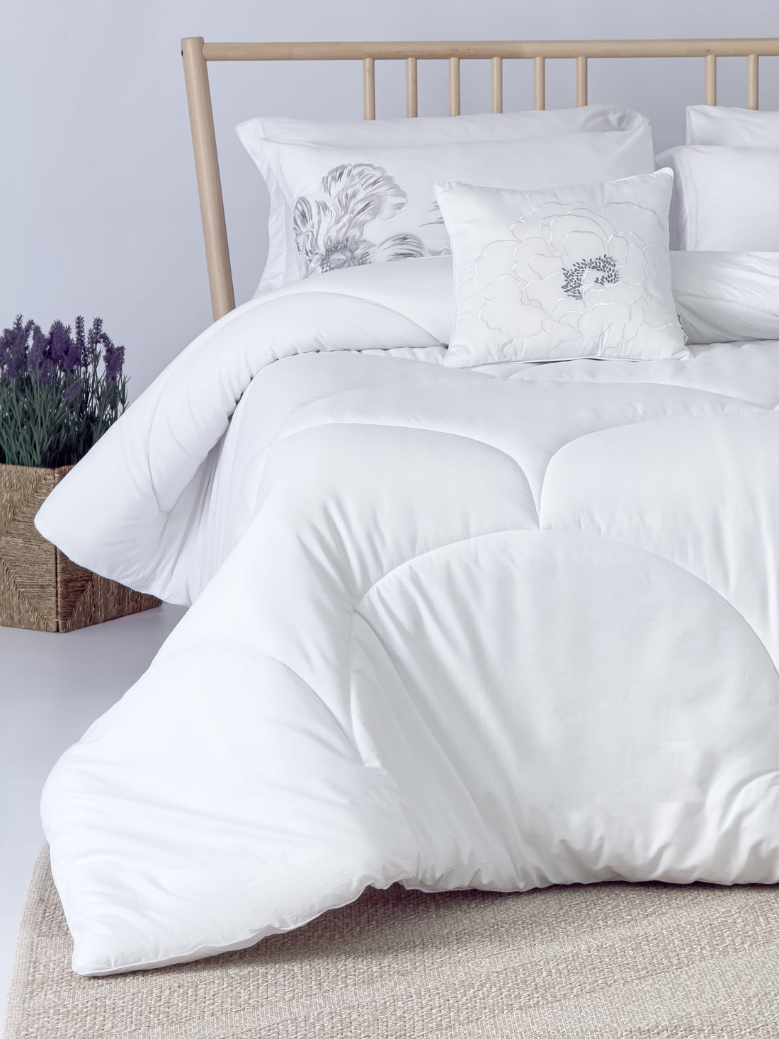 Elite Embroidery Solid Cotton 100% Comforter Set