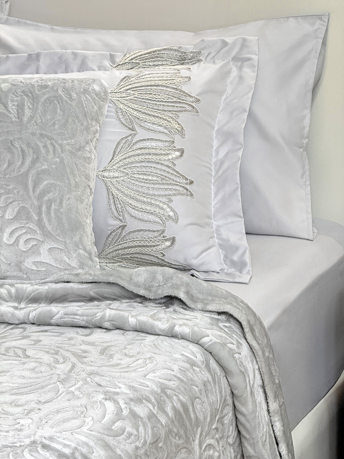 Isabella Double Fur Lace Blanket 7 Pieces set