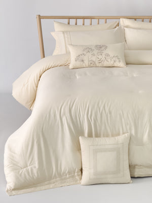 Taj Embroidery Solid 100% Cotton Comforter Set