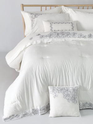 Taj Embroidery Solid 100% Cotton Comforter Set