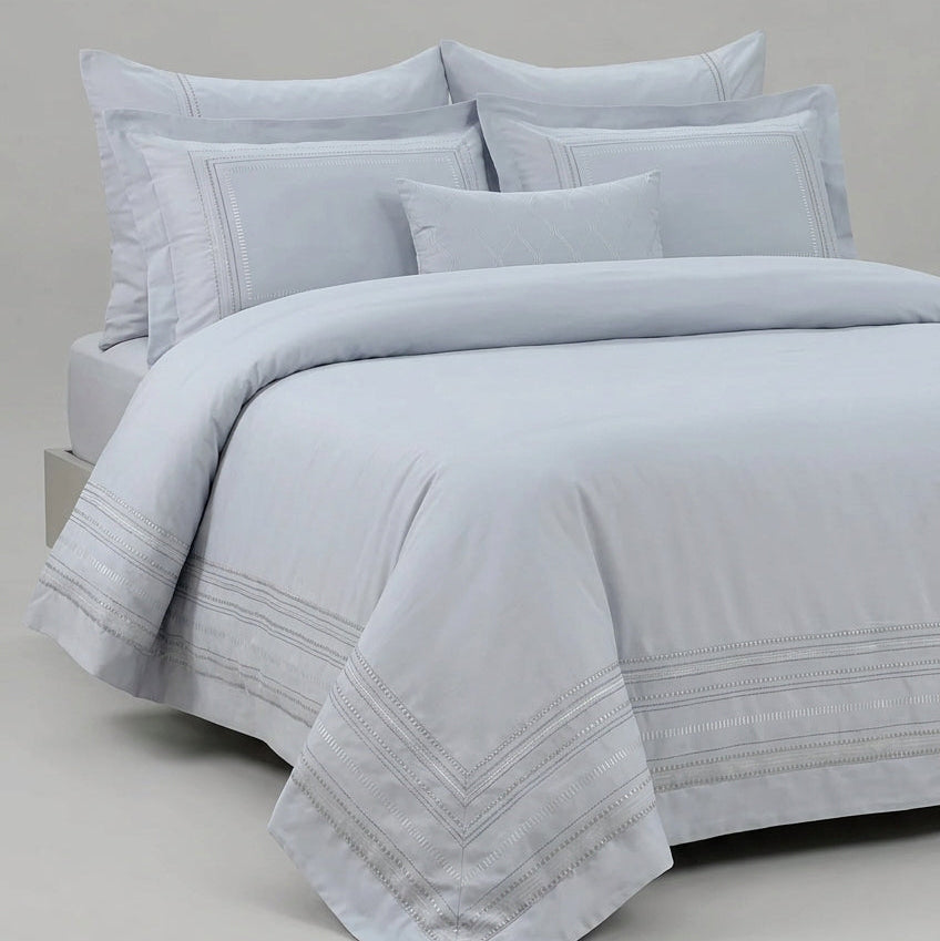 Crown Embroidery Solid Comforter Set