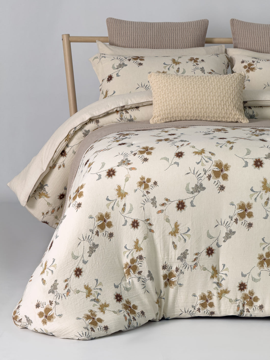 Lino 100% Linen Cotton Printed Comforter Set