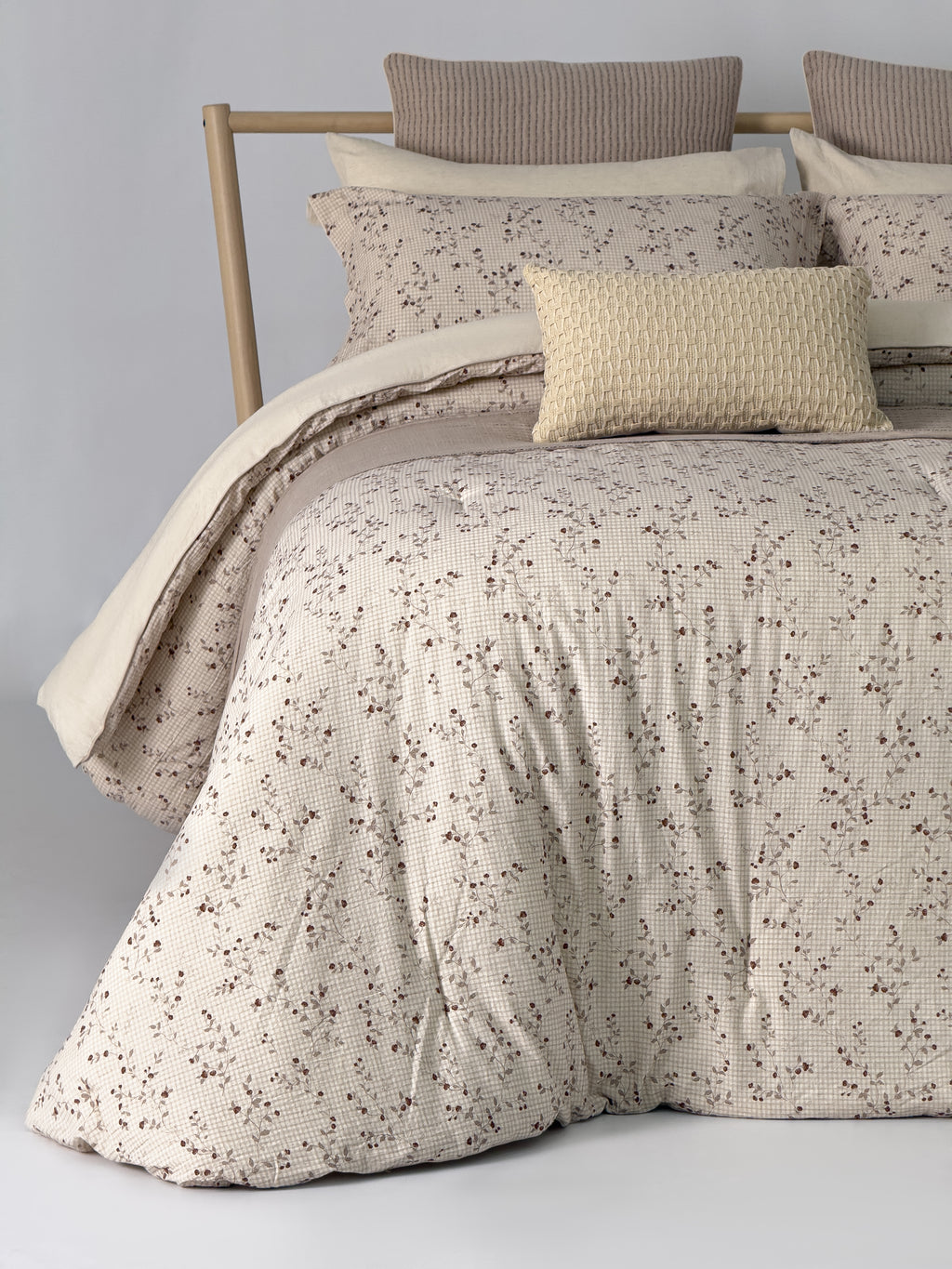 Lino 100% Linen Cotton Printed Comforter Set