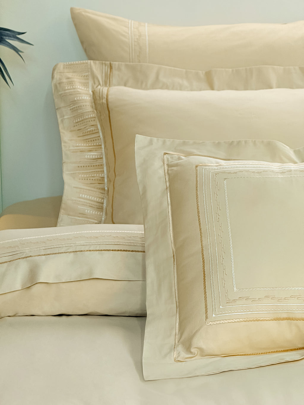 Crown Embroidery Solid Comforter Set
