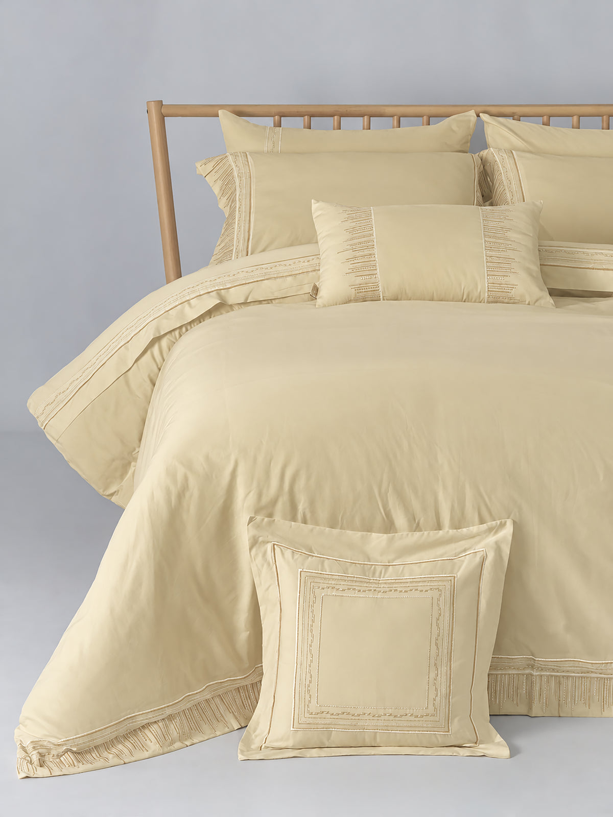 Crown Embroidery Solid Comforter Set