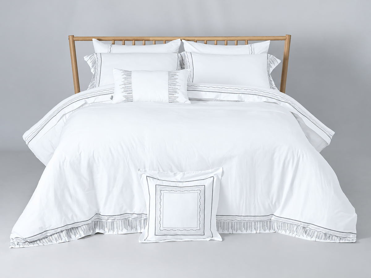 Crown Embroidery Solid Comforter Set