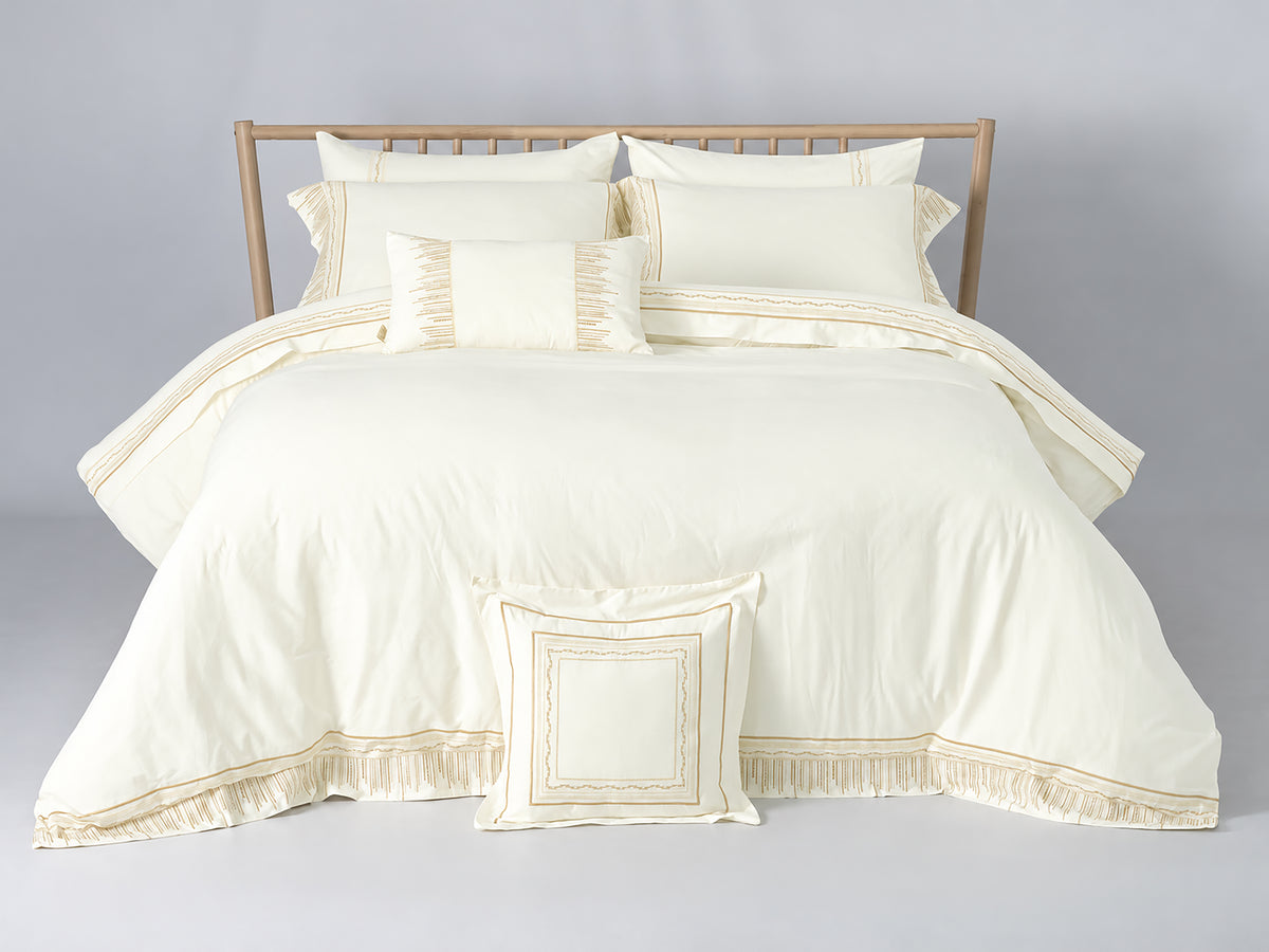 Crown Embroidery Solid Comforter Set