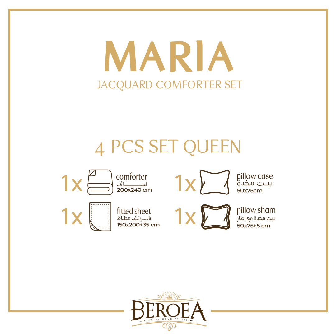 Maria Jacquard comforter set Queen Size — box contents