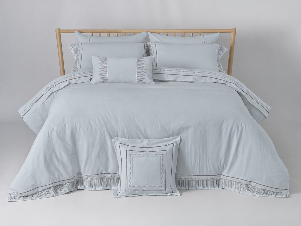 Crown Embroidery Solid Comforter Set