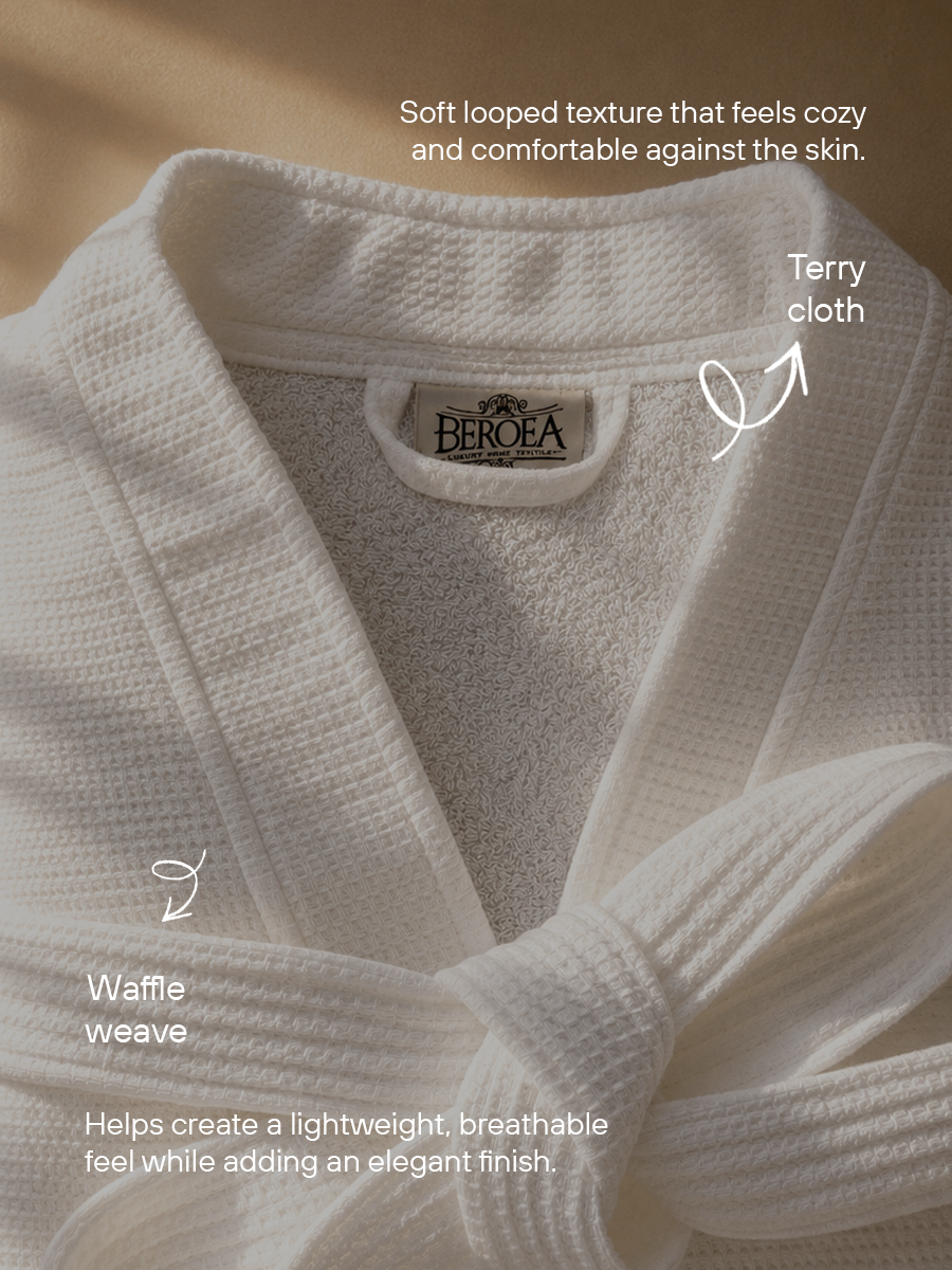Siesta Waffle Bathrobe 4 pcs set