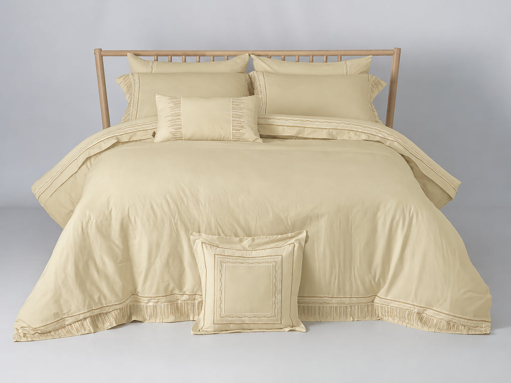 Crown Embroidery Solid Comforter Set