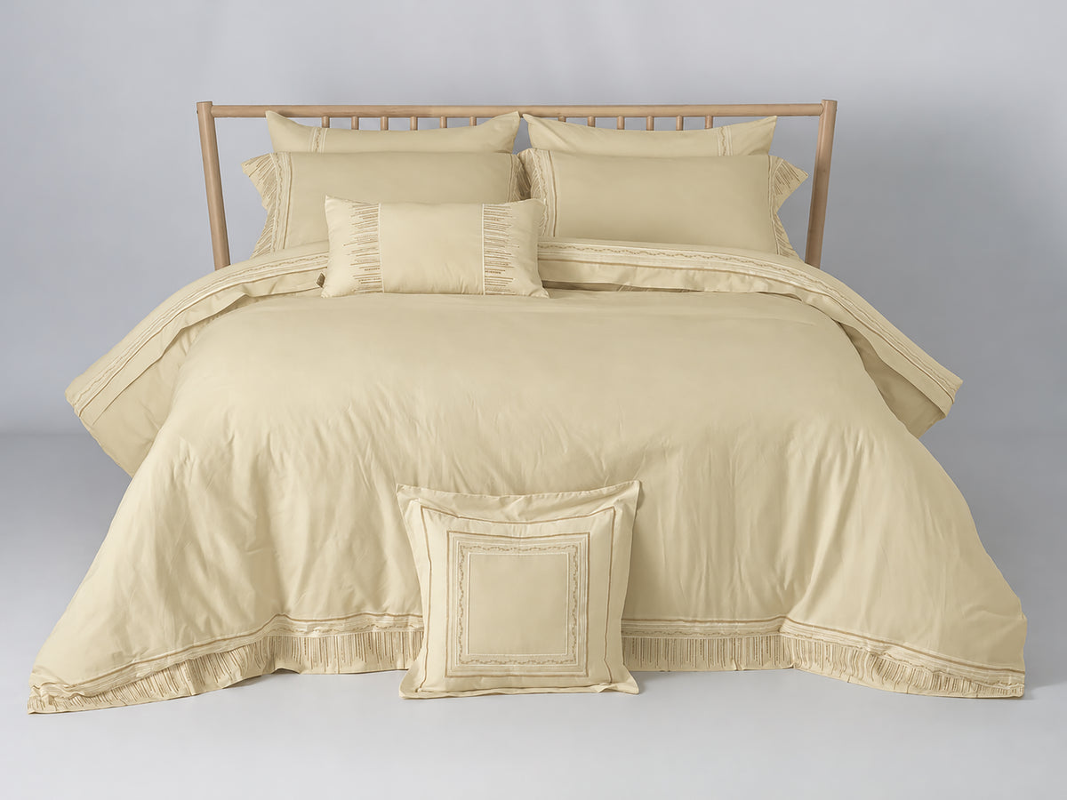Crown Embroidery Solid Comforter Set
