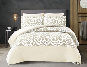 Anita Velvet Comforter Set Off-white