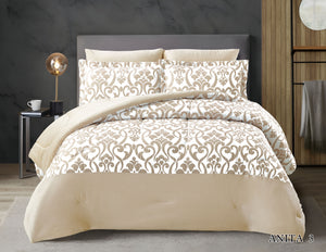 Anita Velvet Comforter Set D.Biege