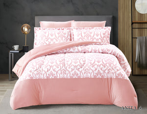 Anita Velvet Comforter Set Pink