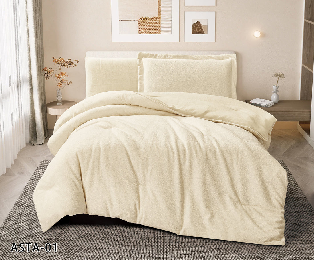 Asta Velvet Fur Comforter set Single 4 PCS