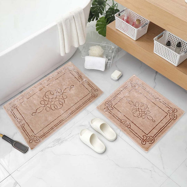 Orient Bath Mat Jacquard Set Beige Rose