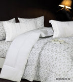 Bergamo Lyocell Printed Solid Comforter set Queen size 4 PCS