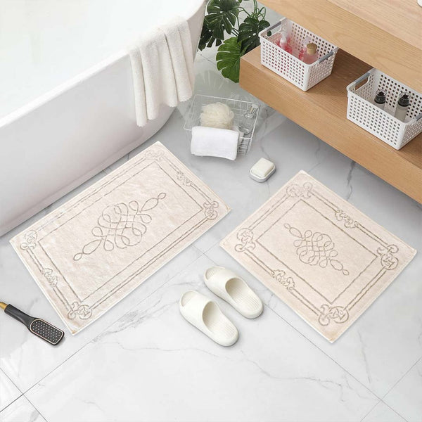 Orient Bath Mat Jacquard Set Cream