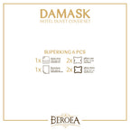 Damask Hotel Duvet Cover Set Super King Size