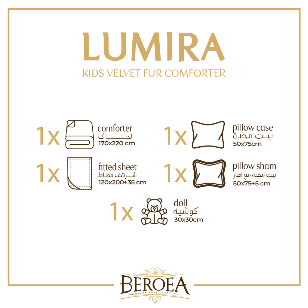 Lumira Two face Velvet Fur Kids Comforter set