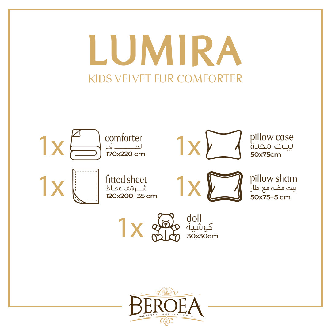Lumira Two face Velvet Fur Kids Comforter set
