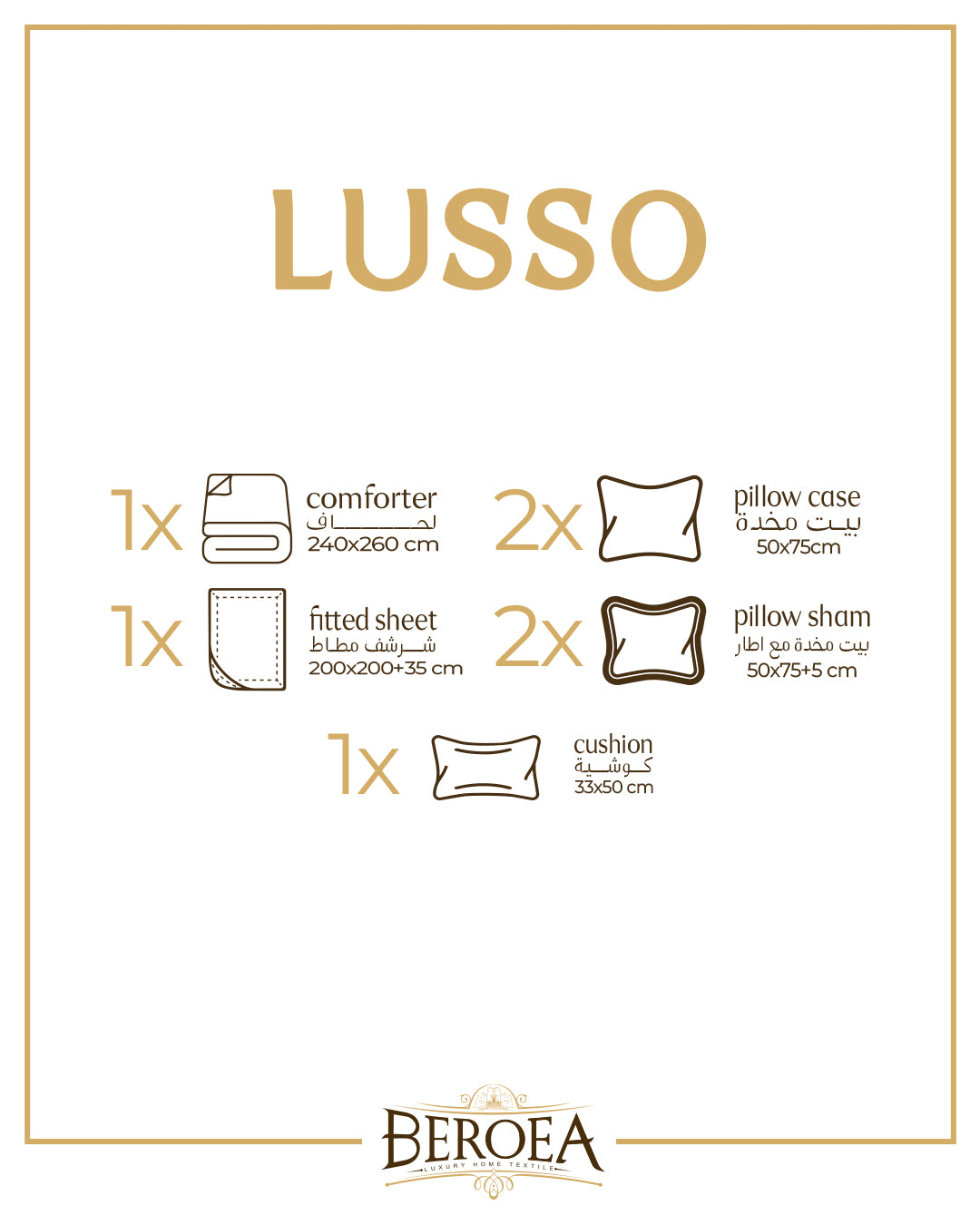 Lusso Wedding Lace Comforter Set — box contents