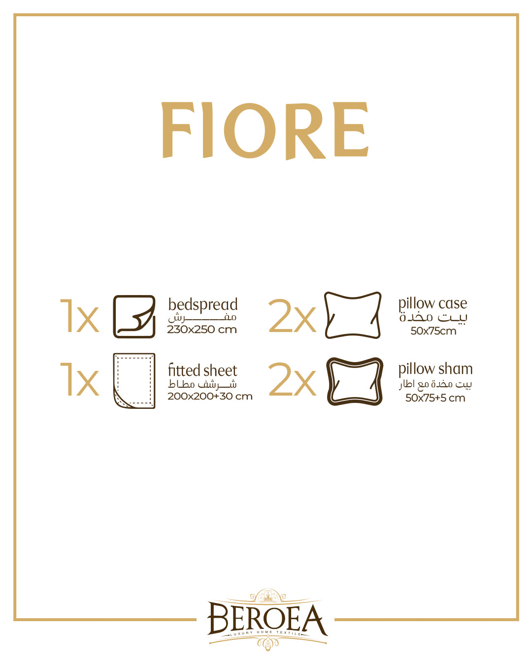 Fiore Bedspread Set 6 pcs — box contents