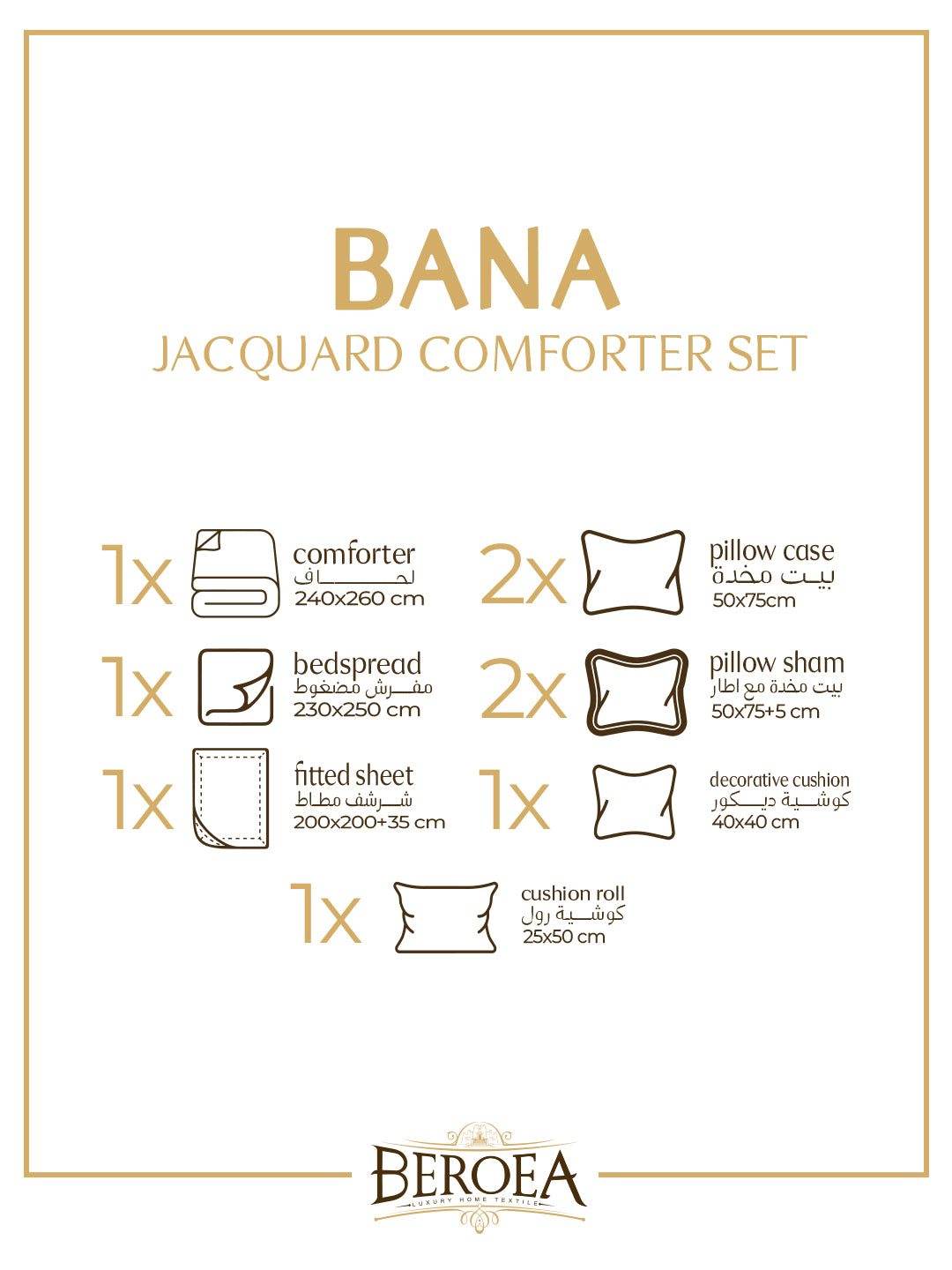 Bana Jacquard Microfiber comforter set — box contents