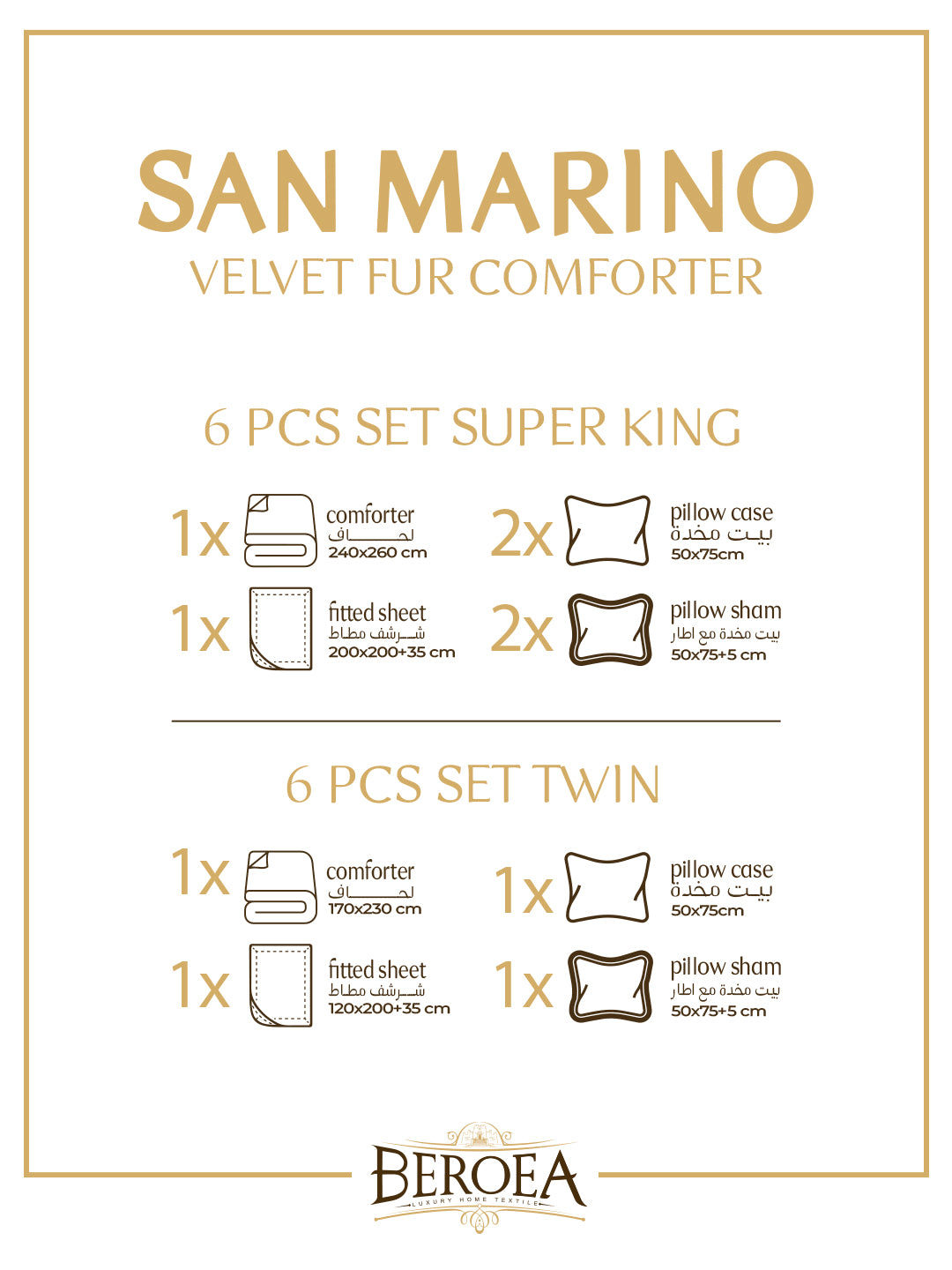 San Marino Velvet Fur Comforter set — box contents