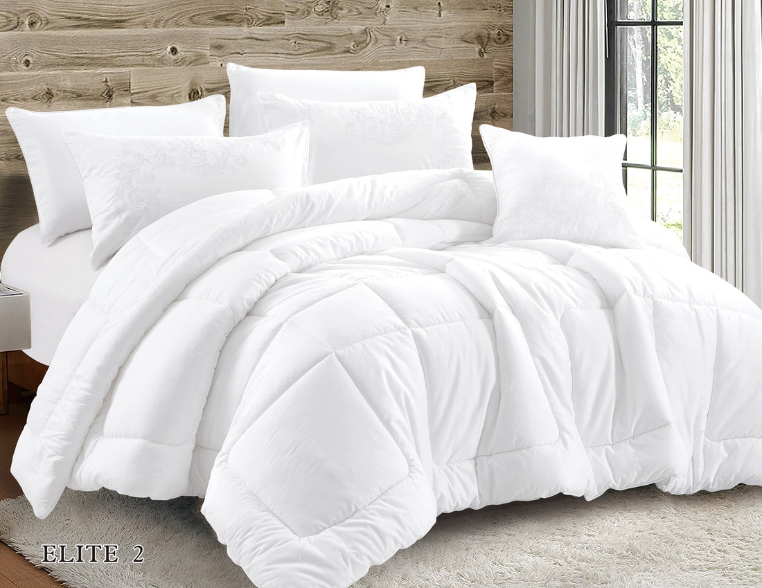 Elite Embroidery Solid Comforter Set Queen Size 4 pcs
