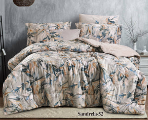 Sandrella Printed Velvet Fur Comforter Set Super king size