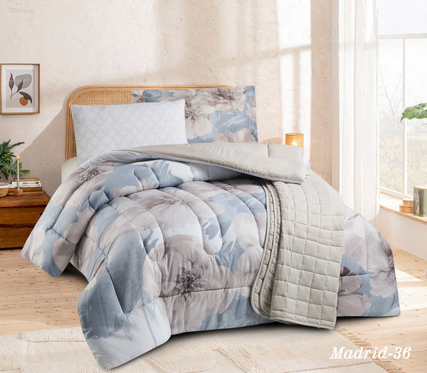 مدريد طقم لحاف مطبوع مفرد عريض