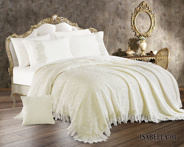 Isabella Double Fur Lace Blanket 7 Pieces set