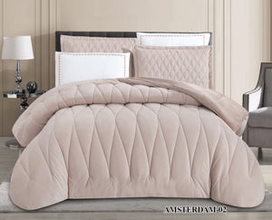 Amsterdam Velvet Fur Comforter set Beige