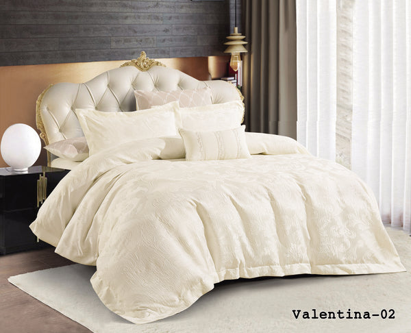 Valantina Jacquard comforter set Cream