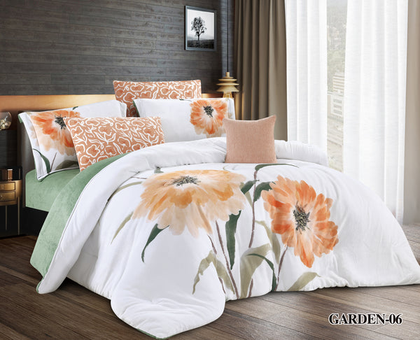 Garden Printed Velvet Fur Comforter Set