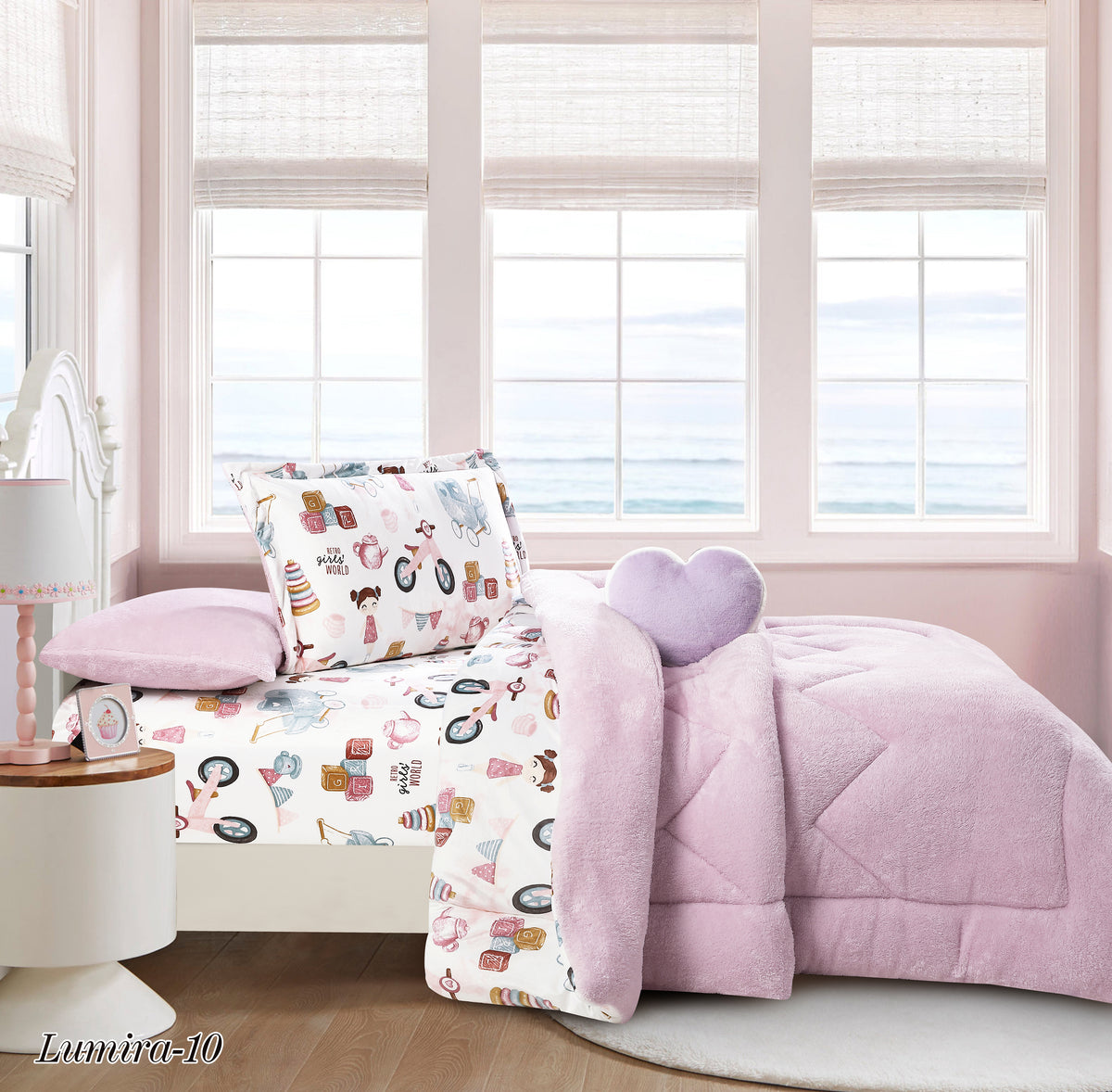Lumira Two face Velvet Fur Kids Comforter set