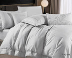 Taj Embroidery Solid 100% Cotton Comforter Set