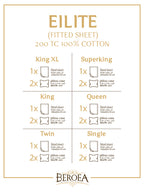 Elite Solid Fitted Sheet Set Cotton 100% 200 TC