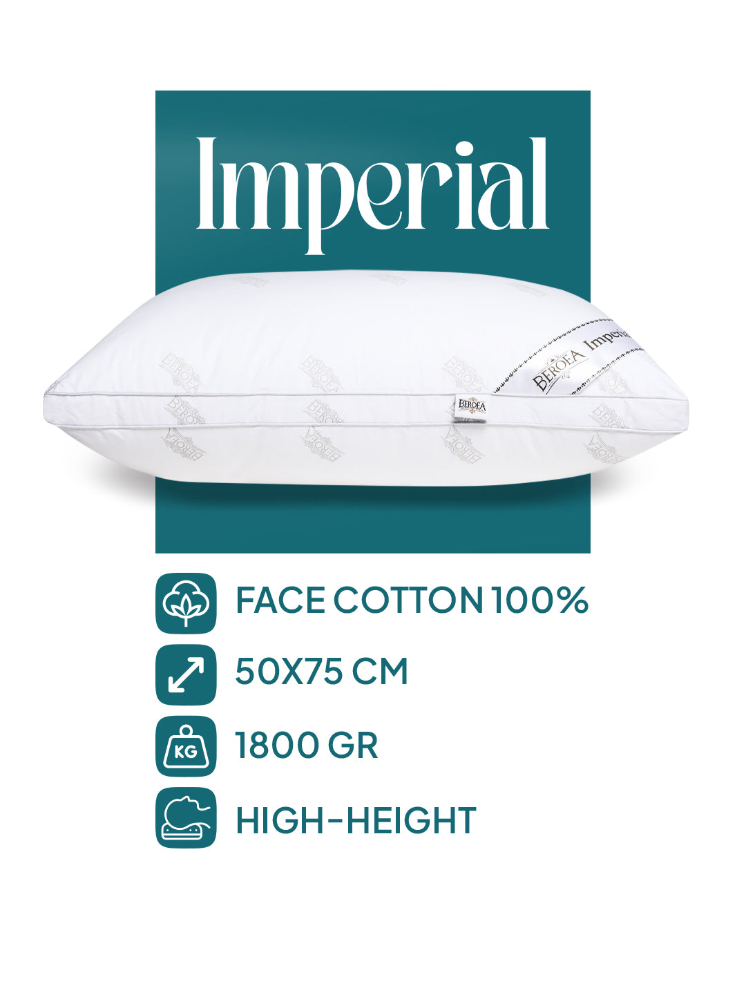 Imperial Hotel Pillow Cotton %100 — box contents