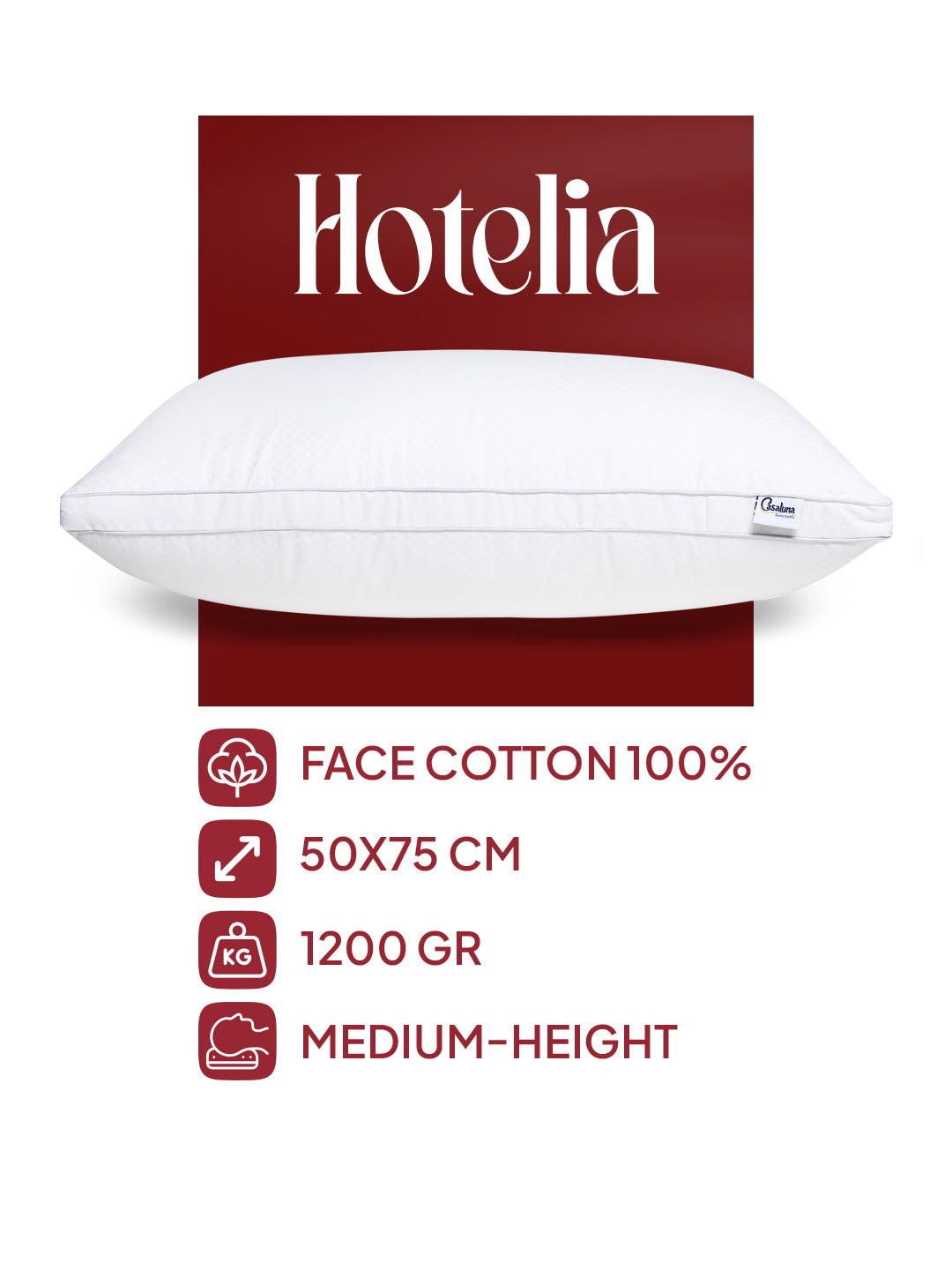 هوتيليا وسادة فندقية قطن 100% – دعم مثالي ونعومة فائقة — box contents